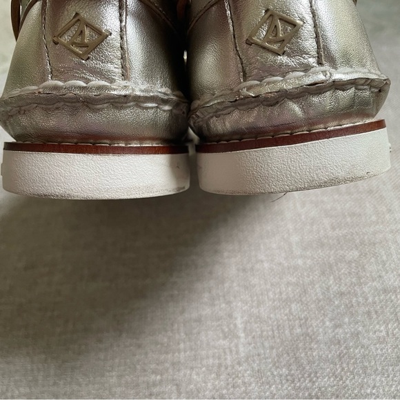 Sperry Gold Cup Authentic Original 2 Eye Montana Gold Metallic Boat Sailing Shoe - Picture 5 of 11